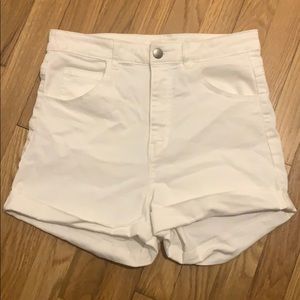 White high waisted shorts